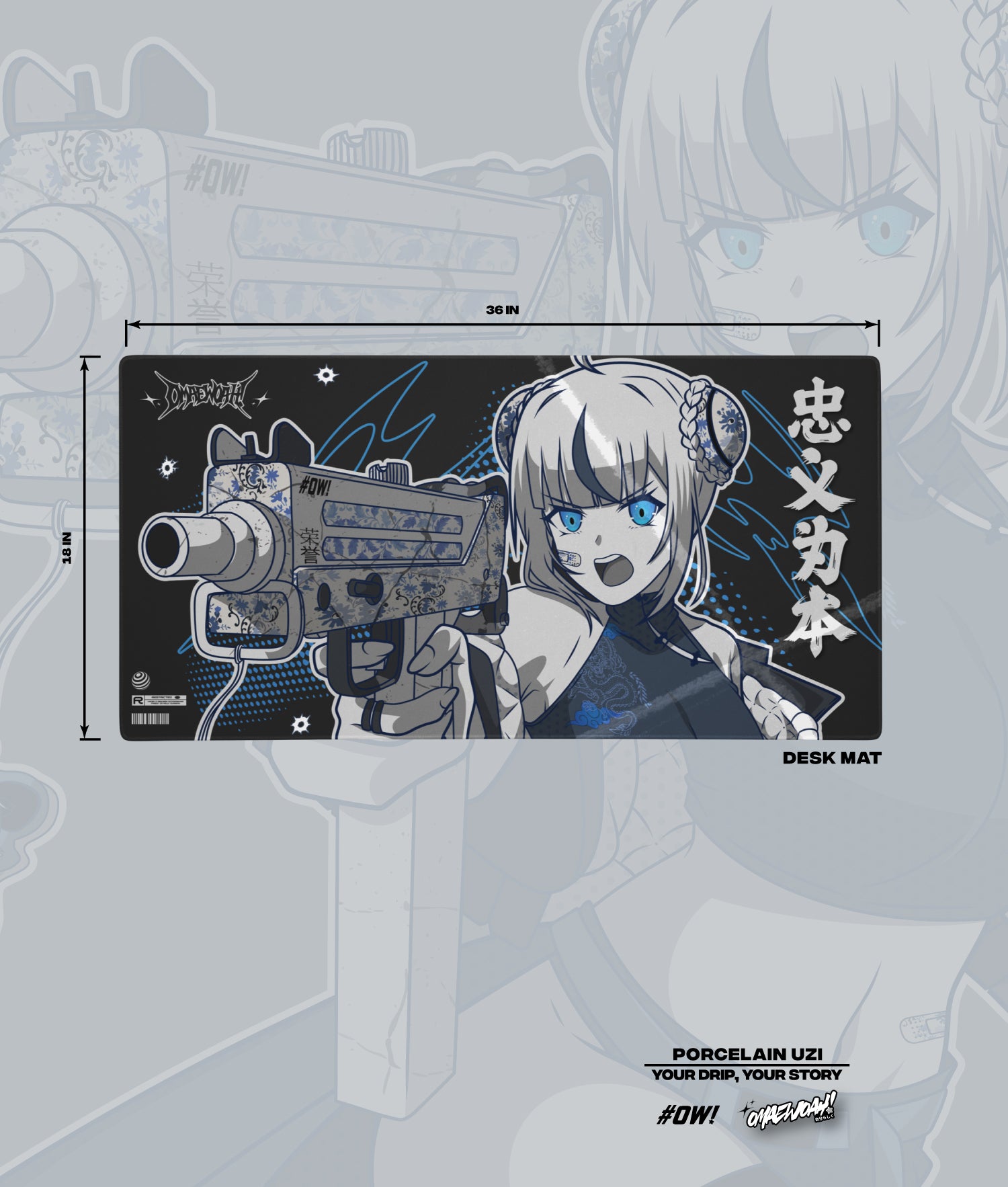 Porcelain XL Desk Mat